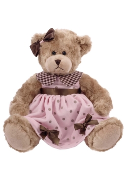 Misia Daizy sukienka różowa welur groszki 33cm