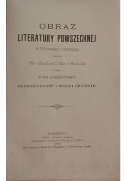Obraz literatury powszechnej, Tom I, 1895 r.