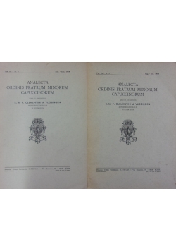 Analecta Ordinis Fratrum Minorum Capuccinorum zestaw 2 książek
