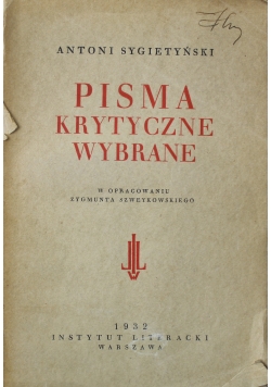 Pisma Krytyczne wybrane 1932 r
