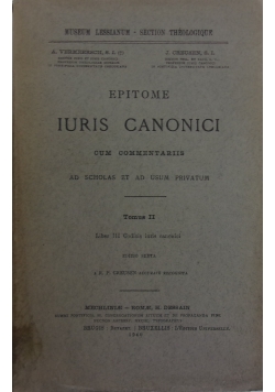 Epitome Iuris Canonici, Tomus II, 1940 r.