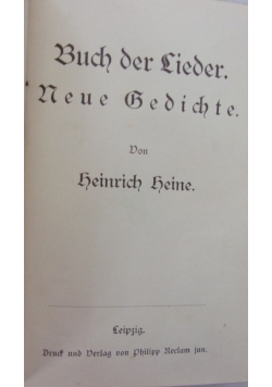 Buch der Lieder, 1905 r.