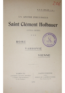 Saint Clement Hofbauer,1909 r.