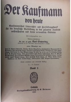 Der Kaufmann von heute, 1923 r.