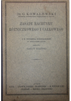 Zasady rachunku różniczkowego i całkowego,1923r.