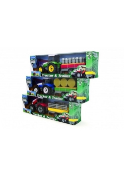 Teama traktor czerwony + przyczepa 1:32
