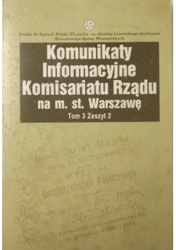 Komunikaty Informacyjne Komisariatu Rządu na m. st. Warszawę. T. 3, zesz. 2