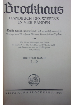 Handbuch des Wissens, Tom III, 1923r.