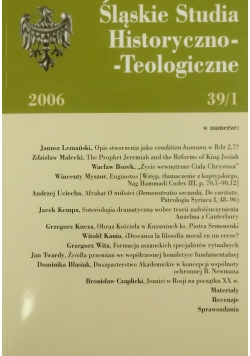 Śląskie Studia Historyczno - Teologiczne 39/1