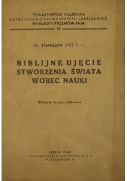 Biblijne ujęcie stworzenia świata wobec nauki, 1948 r,