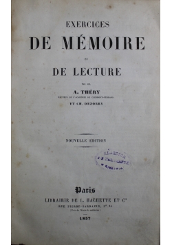 Exercices de memoire et de lecture  1857 r.