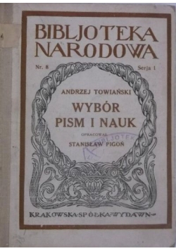 Wybór pism i nauk, BN, ok.1920 r.