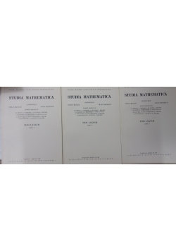 Studia Mathematica, tom LXXXVII, zestaw 3 książek