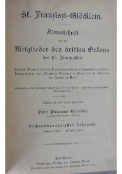 St. Franzissi - Glöcklein , Monatsschrift für Terziaren und Fransikus