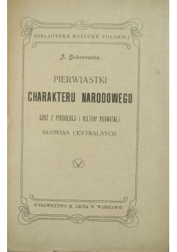 Pierwiastki charakteru narodowego, 1907 r.
