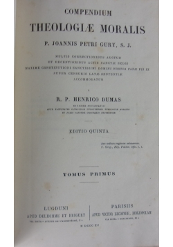 Compendium Theologiae Moralis 1-2. 1890 r.
