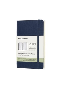Kalendarz 2019 tygodniowy Moleskine 12M P  miękka oprawa, szafirowy