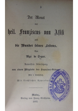 Der Monat des heil,1882r.