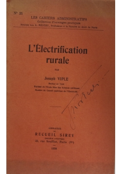 L`Electrification rurale,1938 r.