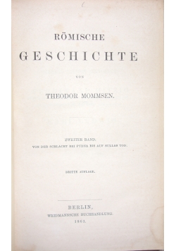 Romische Geschichte, Tom II-III, 1861r.