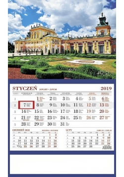 Kalendarz 2019 Jednodzielny Wilanów