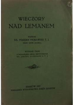 Wieczory nad Lemanem, wydanie 8, 1927r.
