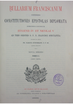 Bullarium franciscanum, Tomus I, 1929r.