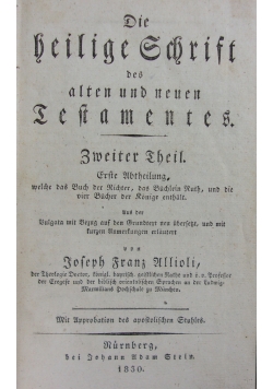 Die heilige Schrift des alten und neuenTestamentes, 1830r.