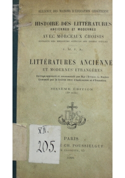 Litteratures Anciennes 1900 r.
