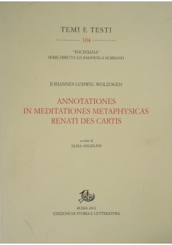 Annotationes in meditationes metaphysicas Renati Des Cartis
