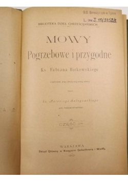 Mowy pogrzebowe i przygodne, cz. 1 / Kazania obozowe o Bogarodzicy, 1901 r.