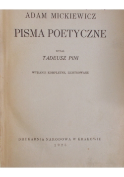 Pisma Poetyczne ,1925r.