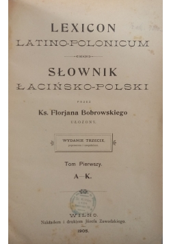 Słownik Łacińsko Polski 1905 r