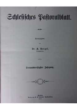 Schlesisches Pastoralblatt, 1912r.