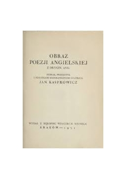 Obraz poezji angielskiej,1931r