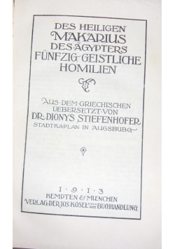 Des Heiligen Makarius des agypters funfzig geistliche homilien,1913r