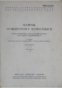 Słownik starożytności słowiańskich Tom I Część II