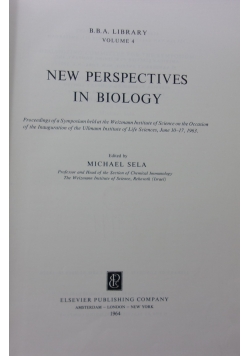 New perspectives in biology