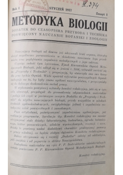 Metodyka Biologii zeszyt od 1 do 10, 1937 r.