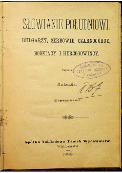 Słowianie południowi  1898r