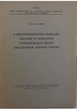 O nierównomierności rozkładu obciążeń na roboczych powierzchniach złączy zakładkowych różnych postaci, 1950 r.