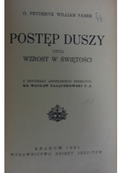 Postęp Duszy ,1935r.