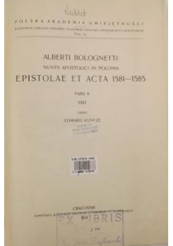 Epistolae et Acta 1581-1585. Tomus VI, 1938 r.