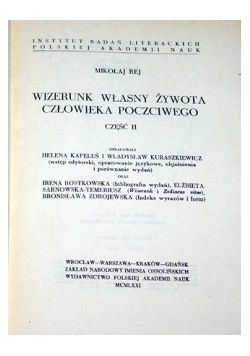 Wizerunk Własny Żywota Człowieka Poczciwego Część II