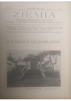 Miesięcznik Ziemia rok IX nr. 7, 1924 r.