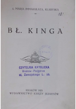 Bł. Kinga, 1924 r.