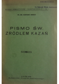 Pismo Święte źródłem kazań,1935r.