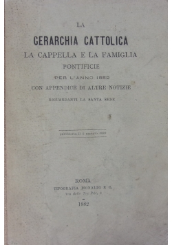 La Gerarchia Cattolica, 1882r.