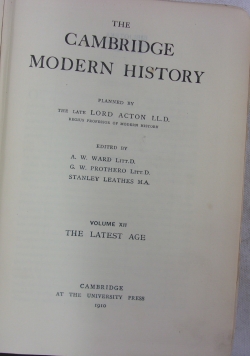 The cambrige modern history,1910 r.