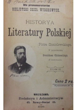 Historya literatury polskiej tom II, 1899 r.